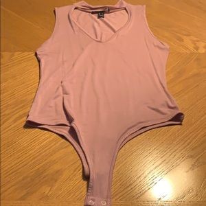 Pink choker body suit